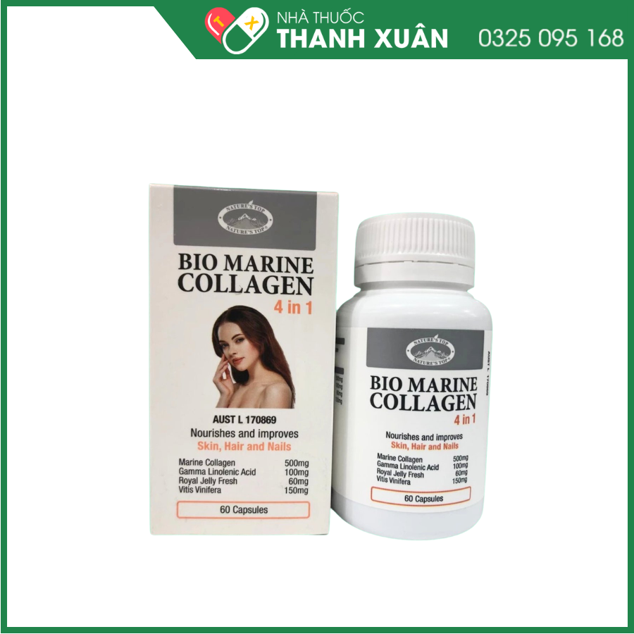 Viên uống Bio Marine collagen 4 in 1 chống lão hóa, ngừa nếp nhăn